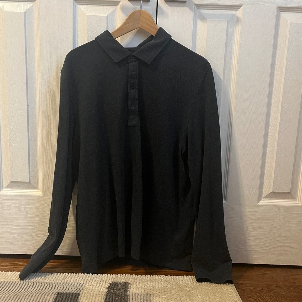 Long Sleeve Herringbone Polo